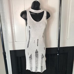 White Distressed Dress.